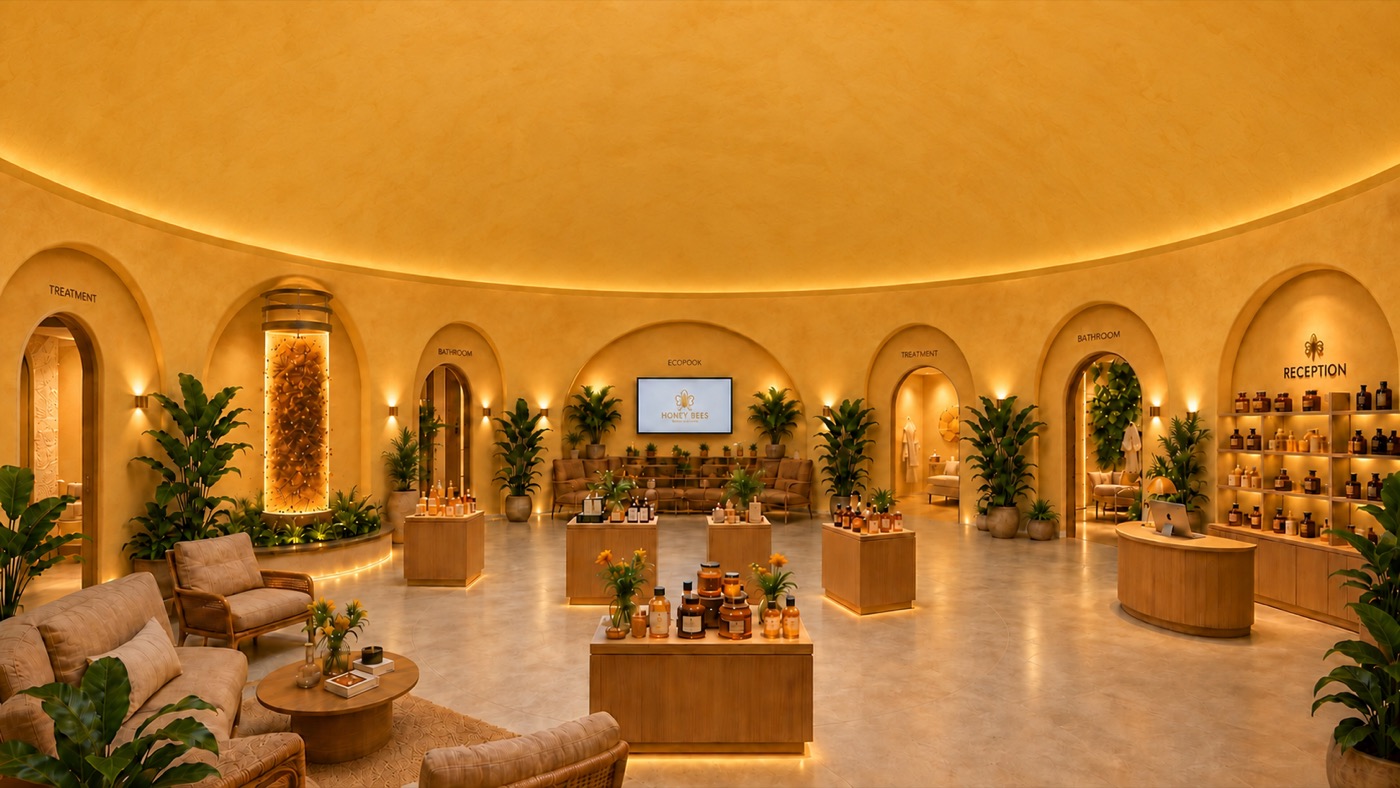 The main hall of The Hive
