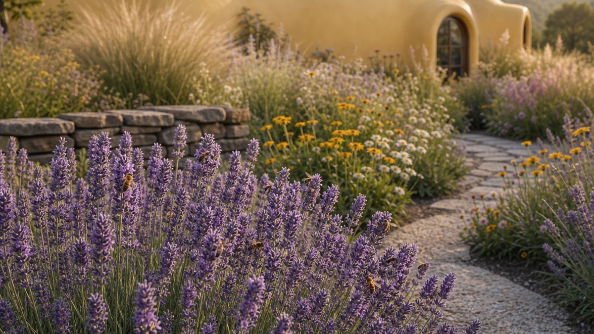 Lavender and wildflowers planted for the colonies