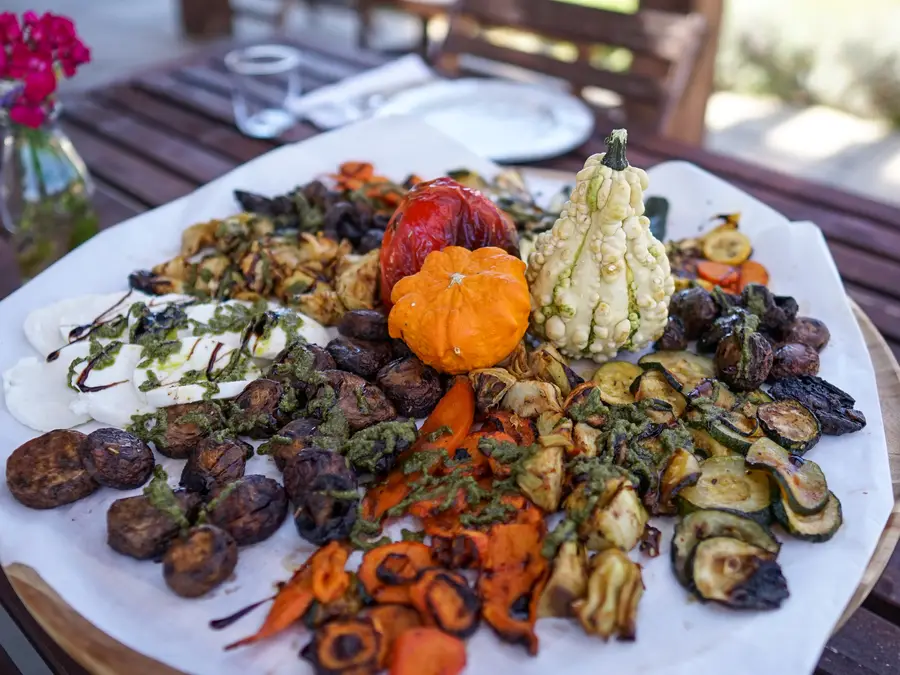 A grilled farm-to-table platter