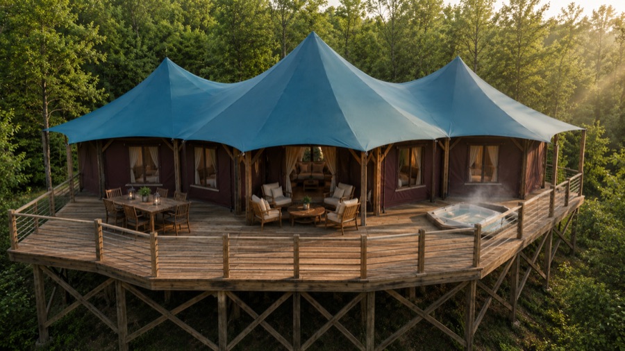 Rendering of The Village, glamping at Eupepsia